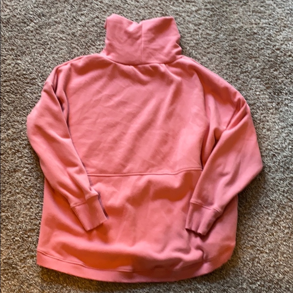 Pink Cowl Neck Sweatshirt Yoga Athletic Top